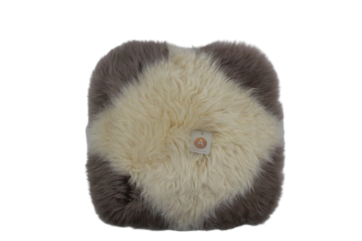 Long Wool Sheep Skin Cushion Square Wheat / Honey 2 tone