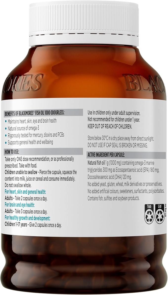 Blackmores Odorless Fish Oil 1000 400 Capsules