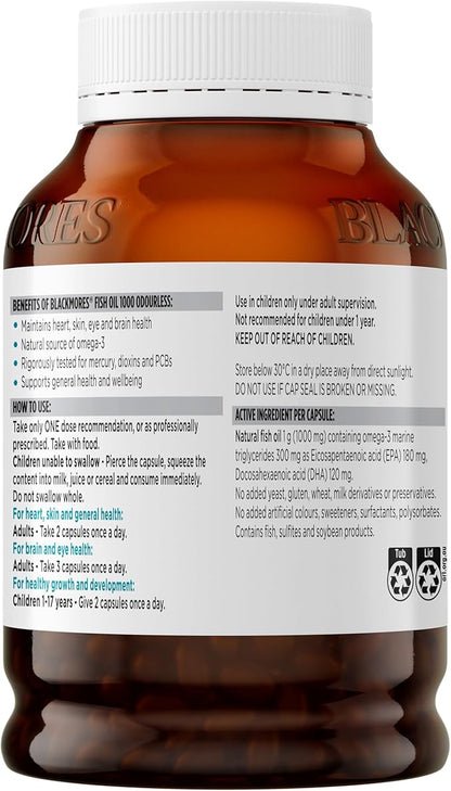 Blackmores Odorless Fish Oil 1000 400 Capsules