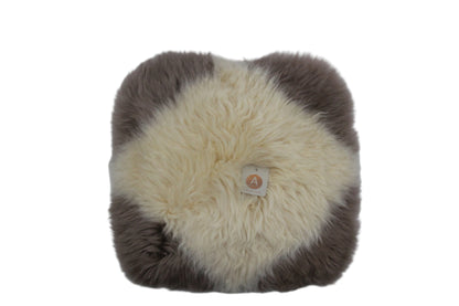 Long Wool Sheep Skin Cushion Square Wheat / Honey 2 tone