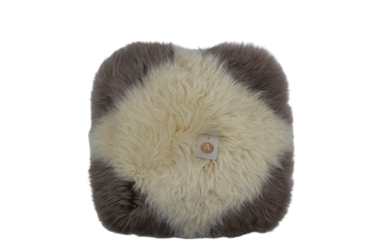 Long Wool Sheep Skin Cushion Square Wheat / Honey 2 tone