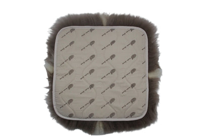 Long Wool Sheep Skin Cushion Square Wheat / Honey 2 tone