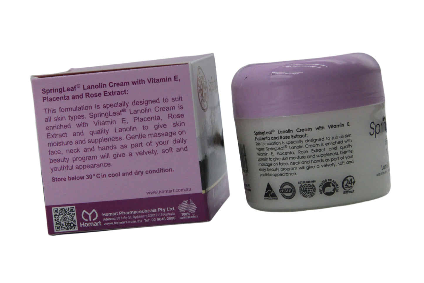 Springleaf Lanolin Cream with Vitamin E, Placenta and Rose Extracts 100g