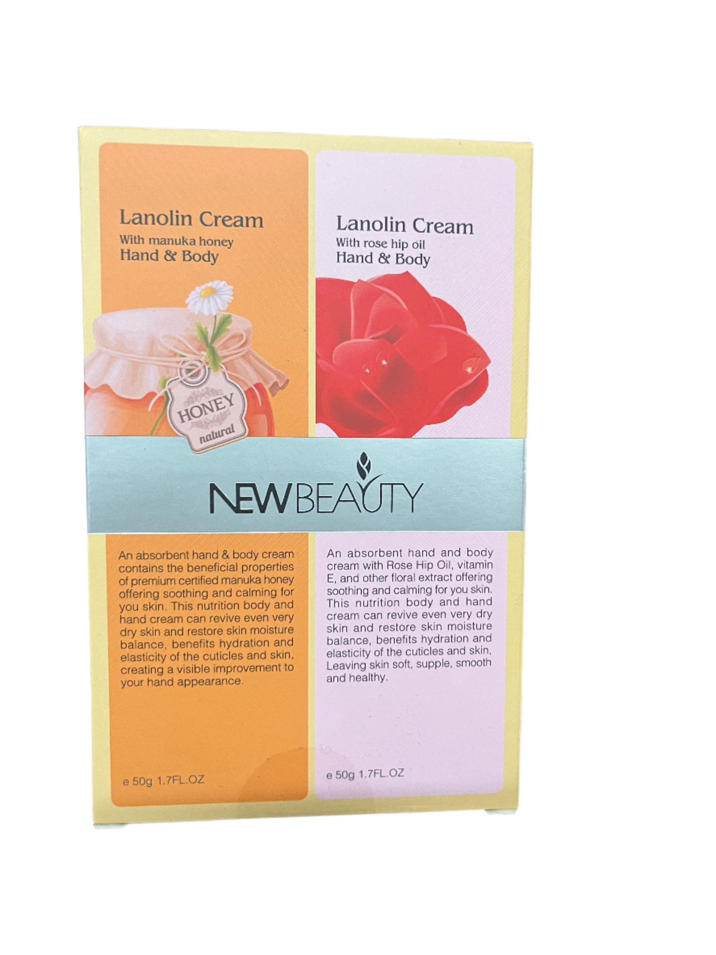 New Beauty Lanolin Cream with Manuka Honey and Lanolin Cream with Rose Hip Oil