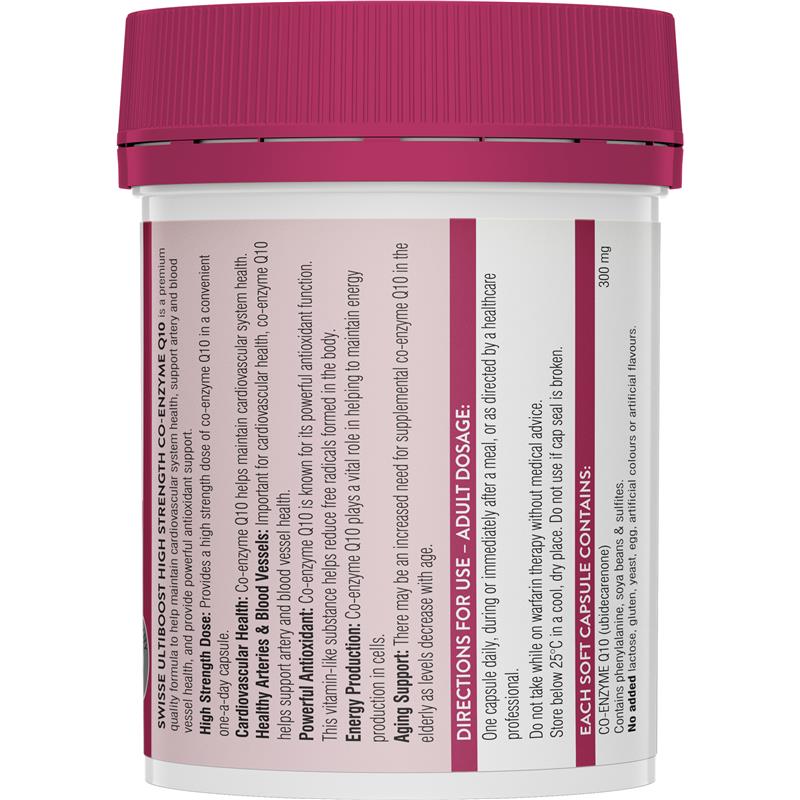 Swisse Ultiboost High Strength Co-Enzyme Q10 300mg 90 Capsules